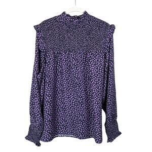 Barbour Midhurst Top Purple Floral Women's 14 NWT